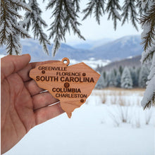 Load image into Gallery viewer, Ornament - CUSTOM - South Carolina State with Cities