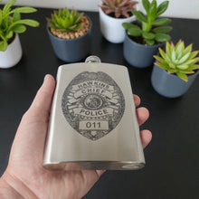 Load image into Gallery viewer, 8oz Hawkins Chief of Police Stainless Steel Flask