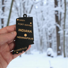 Load image into Gallery viewer, Ornament - CUSTOM - Indiana State with Cities