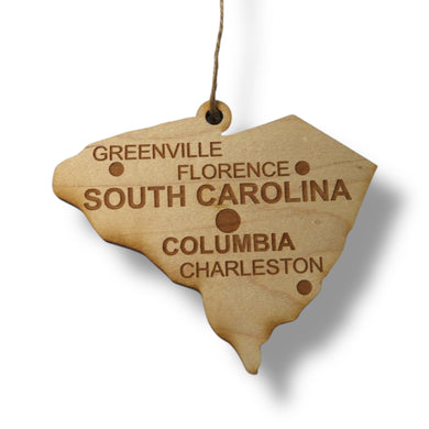 Ornament - CUSTOM - South Carolina State with Cities
