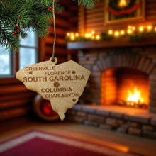 Load image into Gallery viewer, Ornament - CUSTOM - South Carolina State with Cities