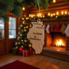 Load image into Gallery viewer, Ornament - CUSTOM - Illinois State with Cities