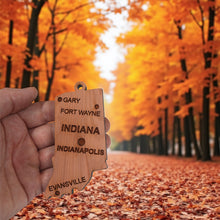Load image into Gallery viewer, Ornament - CUSTOM - Indiana State with Cities