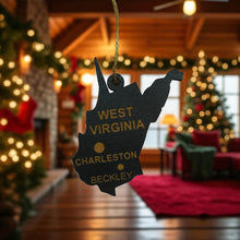 Load image into Gallery viewer, Ornament - CUSTOM - West Virginia State with Cities