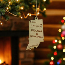 Load image into Gallery viewer, Ornament - CUSTOM - Indiana State with Cities