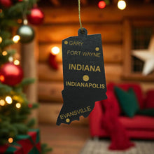 Load image into Gallery viewer, Ornament - CUSTOM - Indiana State with Cities