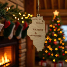 Load image into Gallery viewer, Ornament - CUSTOM - Illinois State with Cities