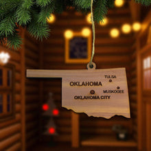 Load image into Gallery viewer, Ornament - CUSTOM - Oklahoma State with Cities