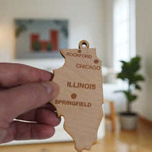 Load image into Gallery viewer, Ornament - CUSTOM - Illinois State with Cities