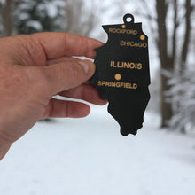 Load image into Gallery viewer, Ornament - CUSTOM - Illinois State with Cities