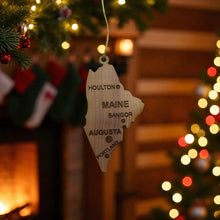 Load image into Gallery viewer, Ornament - CUSTOM - Maine State with Cities