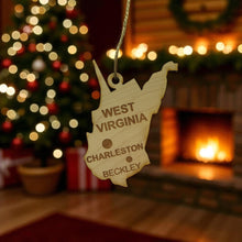 Load image into Gallery viewer, Ornament - CUSTOM - West Virginia State with Cities