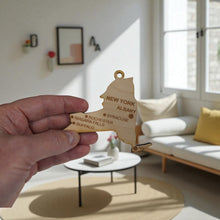 Load image into Gallery viewer, Ornament - CUSTOM - New York State with Cities