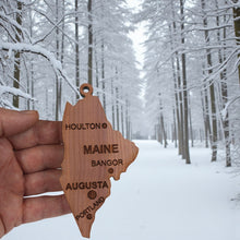 Load image into Gallery viewer, Ornament - CUSTOM - Maine State with Cities
