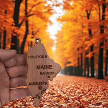 Load image into Gallery viewer, Ornament - CUSTOM - Maine State with Cities