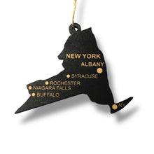 Load image into Gallery viewer, Ornament - CUSTOM - New York State with Cities