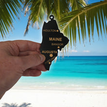 Load image into Gallery viewer, Ornament - CUSTOM - Maine State with Cities