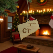 Load image into Gallery viewer, Ornament - CUSTOM - Connecticut State with Cities