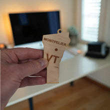 Load image into Gallery viewer, Ornament - CUSTOM - Vermont State with Cities