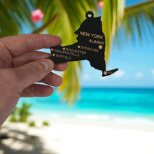 Load image into Gallery viewer, Ornament - CUSTOM - New York State with Cities