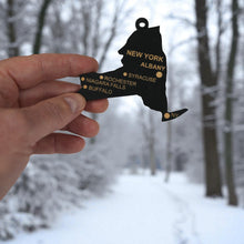 Load image into Gallery viewer, Ornament - CUSTOM - New York State with Cities