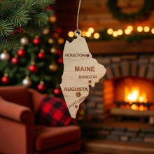 Load image into Gallery viewer, Ornament - CUSTOM - Maine State with Cities