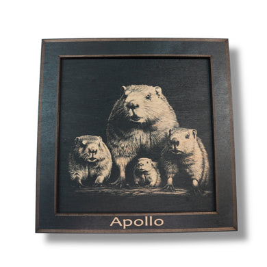 Framed Art - PERSONALIZED - CUSTOM - Beaver Family