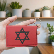 Load image into Gallery viewer, Keychain ID Holder Wallet - Star of David - Leather