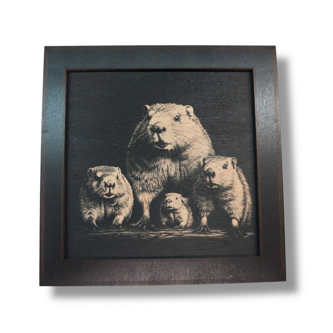 Framed Art - CUSTOM - Beaver Family