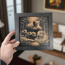 Load image into Gallery viewer, Framed Art - CUSTOM - Wild Boar Family