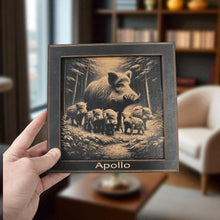 Load image into Gallery viewer, Framed Art - PERSONALIZED - CUSTOM - Wild Boar Family
