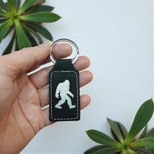 Load image into Gallery viewer, Keychain - Rectangle - Bigfoot Sasquatch - Leather