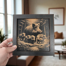 Load image into Gallery viewer, Framed Art - CUSTOM - Wild Boar Family