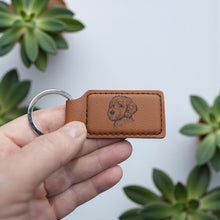 Load image into Gallery viewer, Keychain - Rectangle - Golden Doodle - Leather