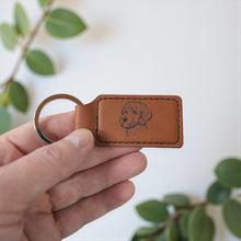 Load image into Gallery viewer, Keychain - Rectangle - Golden Doodle - Leather