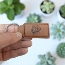 Load image into Gallery viewer, Keychain - Rectangle - Golden Doodle - Leather