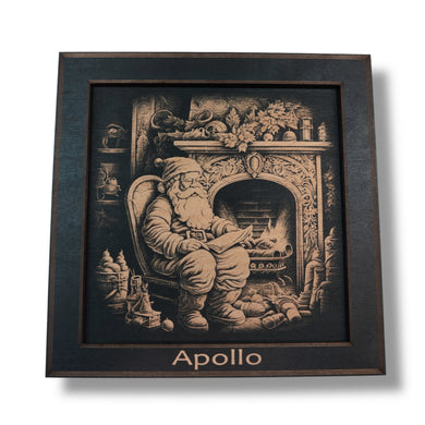 Framed Art - PERSONALIZED - CUSTOM - Santa Fireplace