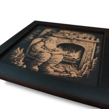 Load image into Gallery viewer, Framed Art - CUSTOM - Santa Fireplace