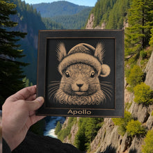 Load image into Gallery viewer, Framed Art - PERSONALIZED - CUSTOM - Squirrel with Santa Hat