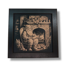 Load image into Gallery viewer, Framed Art - CUSTOM - Santa Fireplace