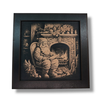 Framed Art - CUSTOM - Santa Fireplace