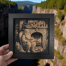 Load image into Gallery viewer, Framed Art - CUSTOM - Santa Fireplace