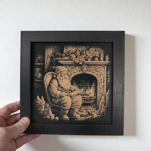 Load image into Gallery viewer, Framed Art - CUSTOM - Santa Fireplace
