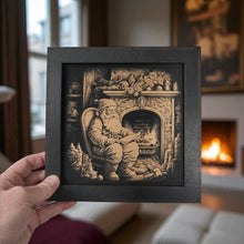 Load image into Gallery viewer, Framed Art - CUSTOM - Santa Fireplace