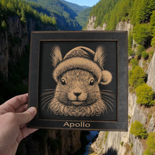 Load image into Gallery viewer, Framed Art - PERSONALIZED - CUSTOM - Squirrel with Santa Hat