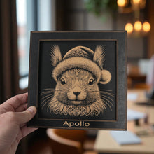 Load image into Gallery viewer, Framed Art - PERSONALIZED - CUSTOM - Squirrel with Santa Hat
