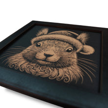 Load image into Gallery viewer, Framed Art - CUSTOM - Squirrel with Santa Hat