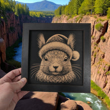 Load image into Gallery viewer, Framed Art - CUSTOM - Squirrel with Santa Hat