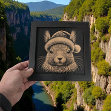 Load image into Gallery viewer, Framed Art - CUSTOM - Squirrel with Santa Hat