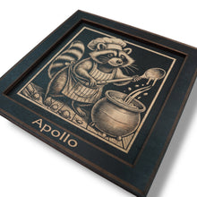 Load image into Gallery viewer, Framed Art - PERSONALIZED - CUSTOM - Raccoon Cooking